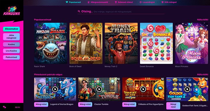 Kanuuna casino, kanuna kasiinod